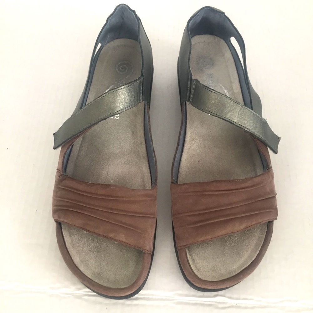 NAOT Leather Open Strap Sandal Velcro